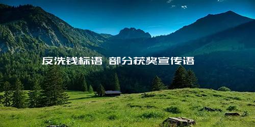 反洗钱标语 部分获奖宣传语